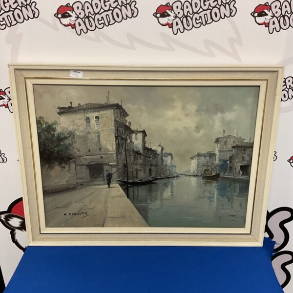 Original oil painting of the Grand Canal, Venice by M. Maraspin.