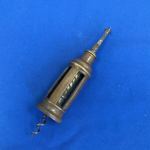 Antique Victorian copper and brass corkscrew for wine.