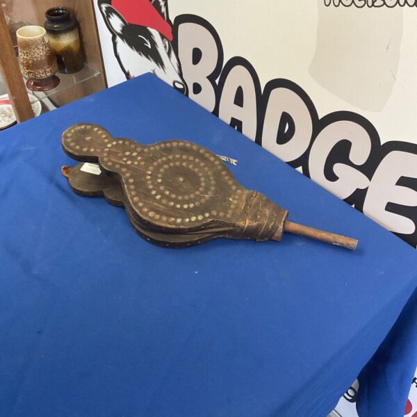 Vintage painted bellows for fireplace or blacksmithing.