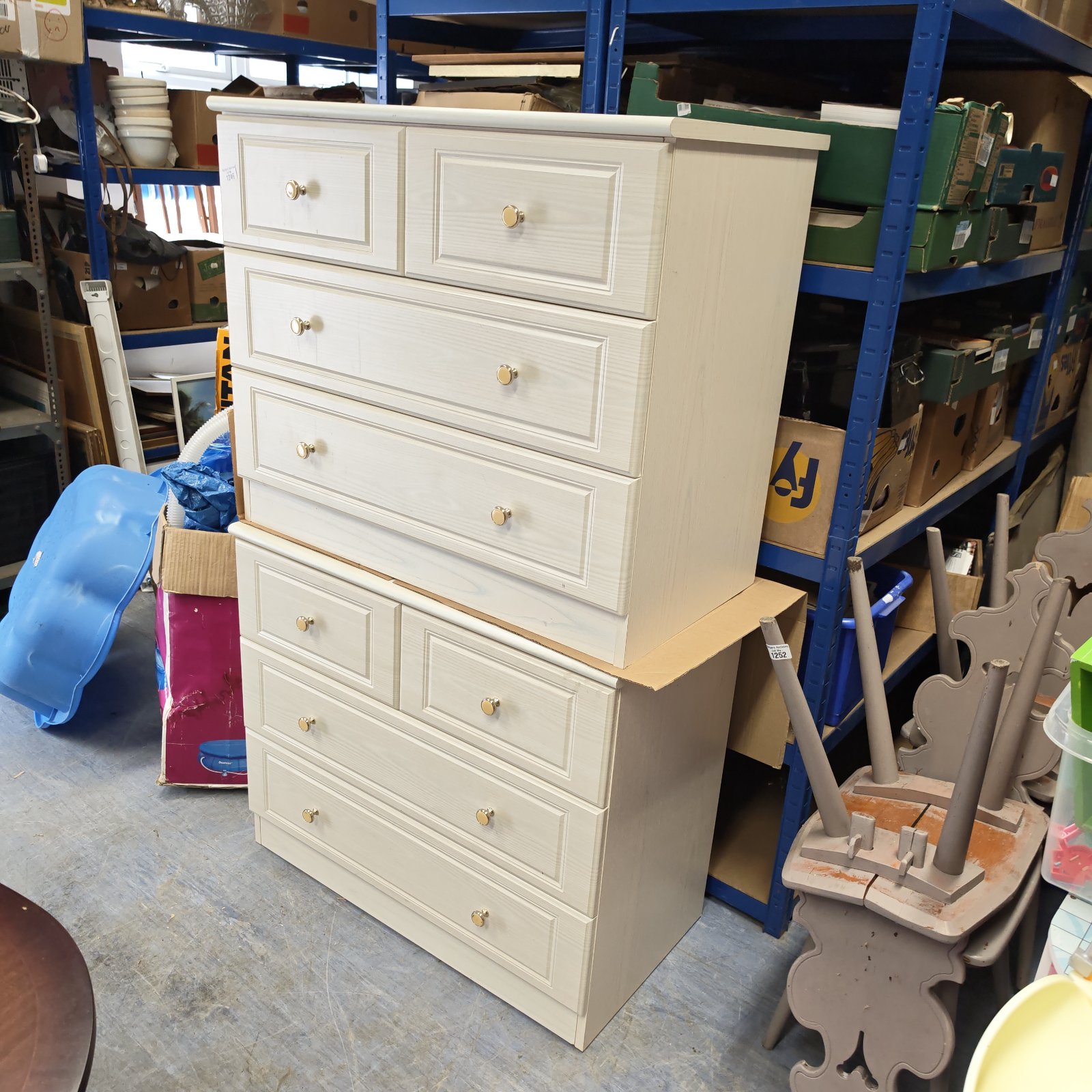 Vintage wooden chest of drawers for bedroom storage.
