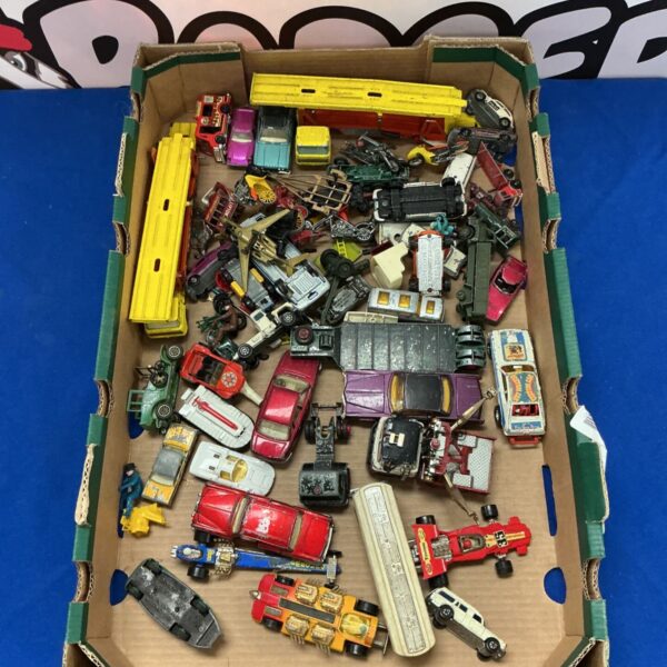 Vintage diecast model collection including Matchbox and Dinky toys.
