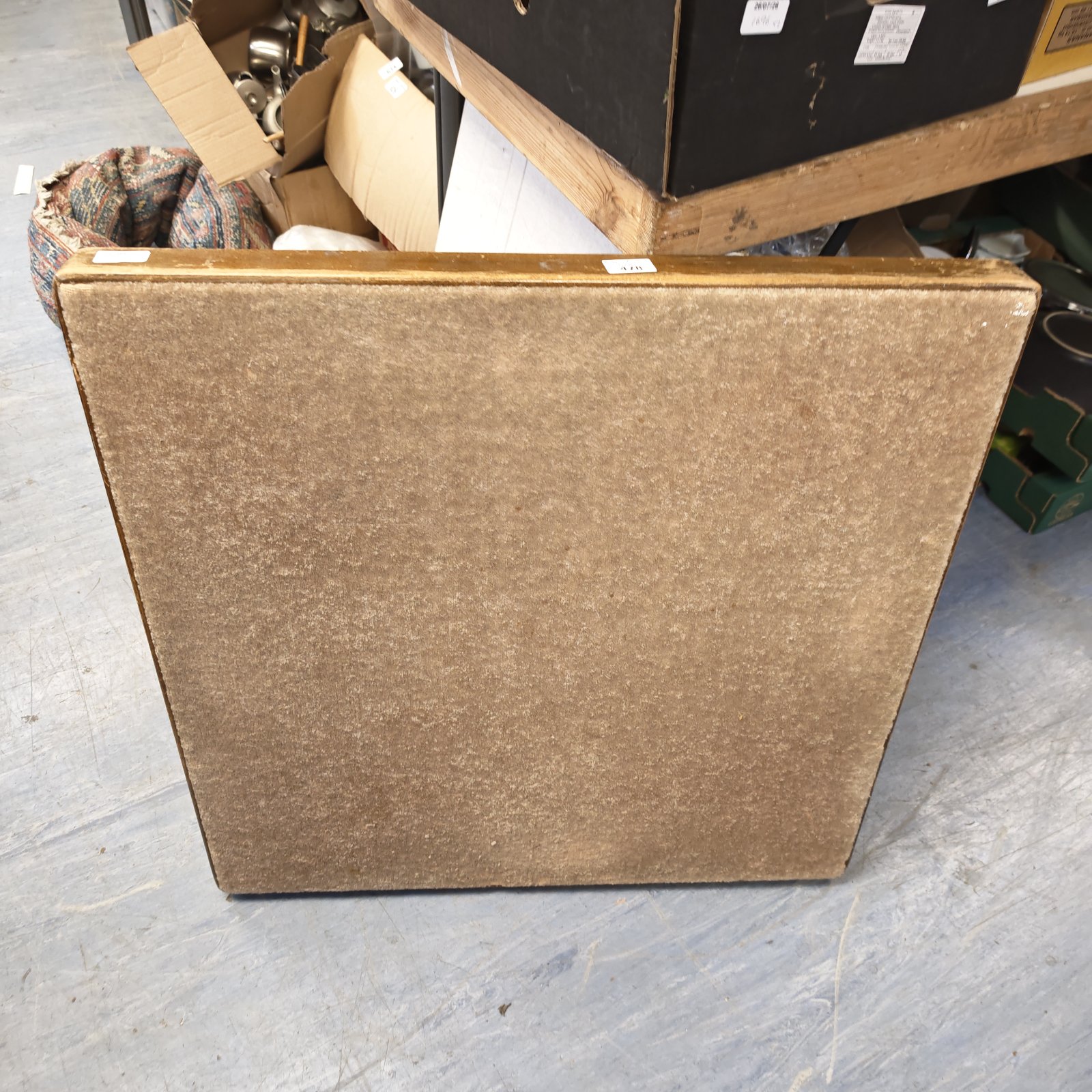 Vintage folding card table with laminate surface, ideal for game nights.