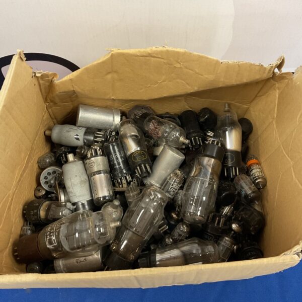 Lot of vintage glass tube valves for radio and electronics.