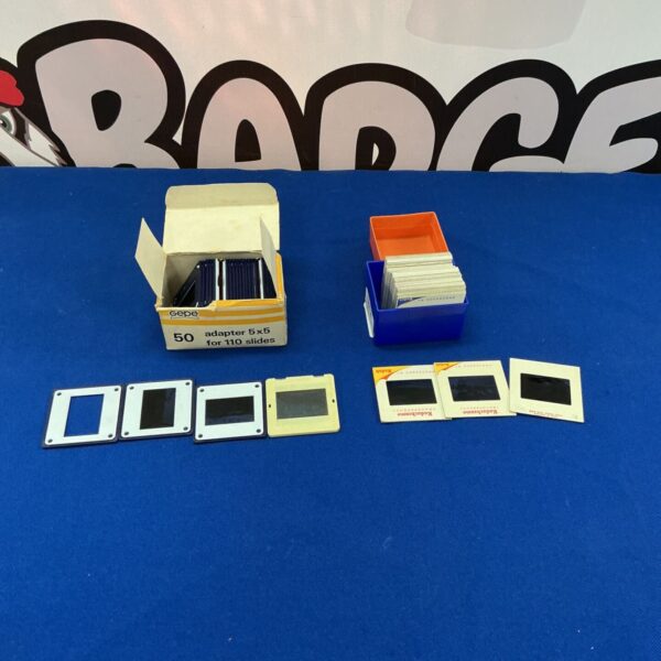 Vintage collection of 35mm picture slides with various subjects.
