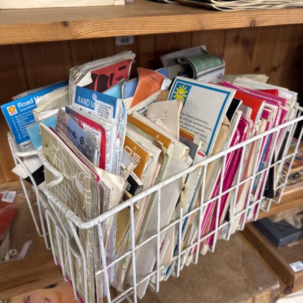 Large collection of vintage road maps including Ordnance Survey examples.