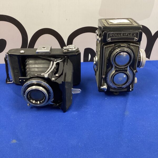 Vintage Rolleiflex camera by Zeiss Ikon, a classic TLR film camera.