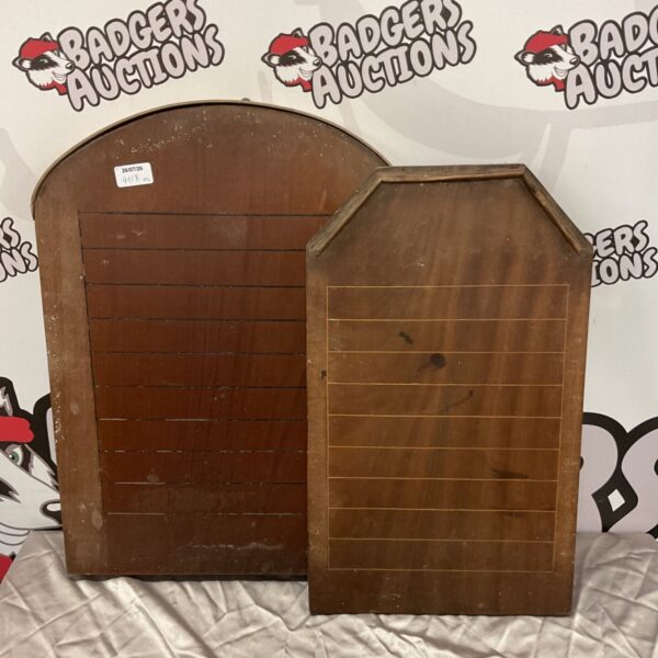 Vintage shove halfpenny board for pub game enthusiasts and collectors.
