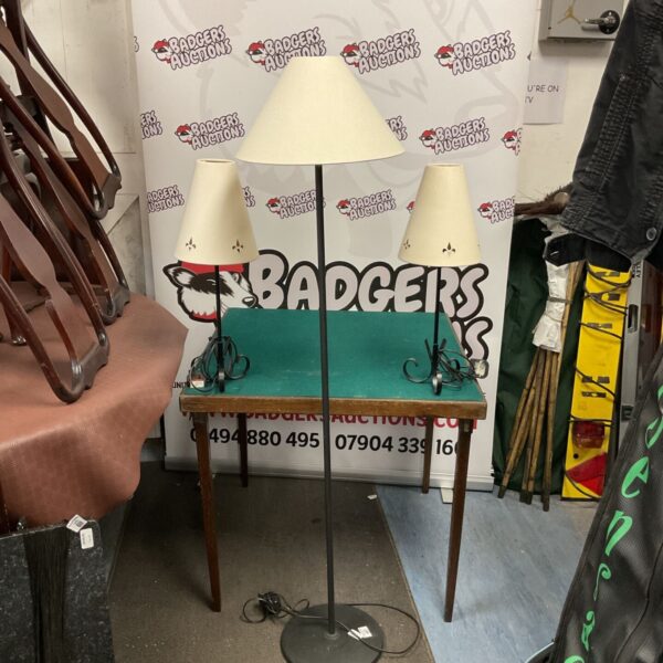 Vintage mid-century modern table and standard lamps set.