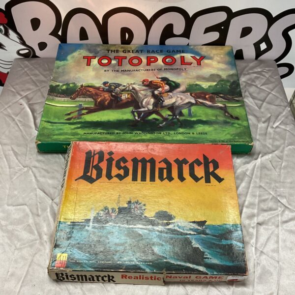 Vintage Totopoly and Bismarck board games, collectible and nostalgic.