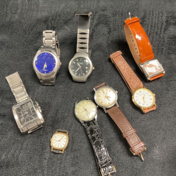 Vintage watch collection lot including Buren and F.W. Hinds timepieces.