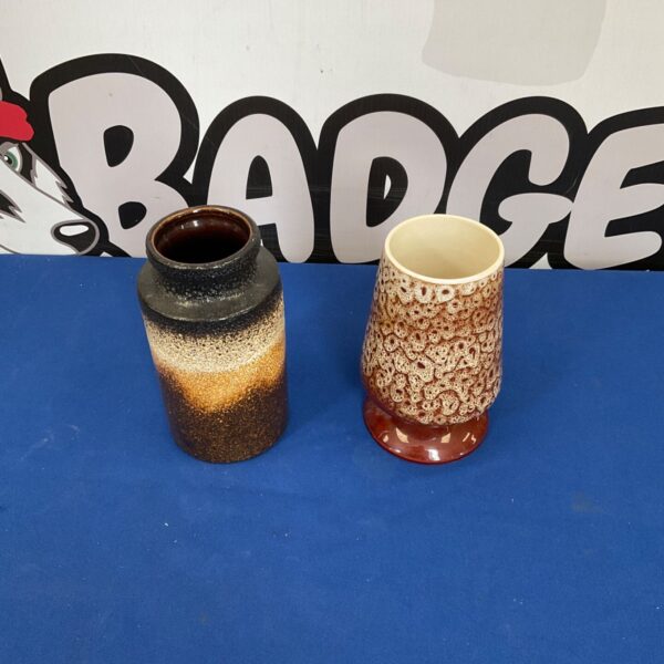 Vintage West German pottery vase with Honeycomb glaze.