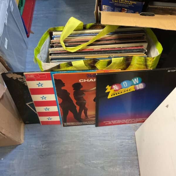Lot of twelve vinyl records for music collectors.