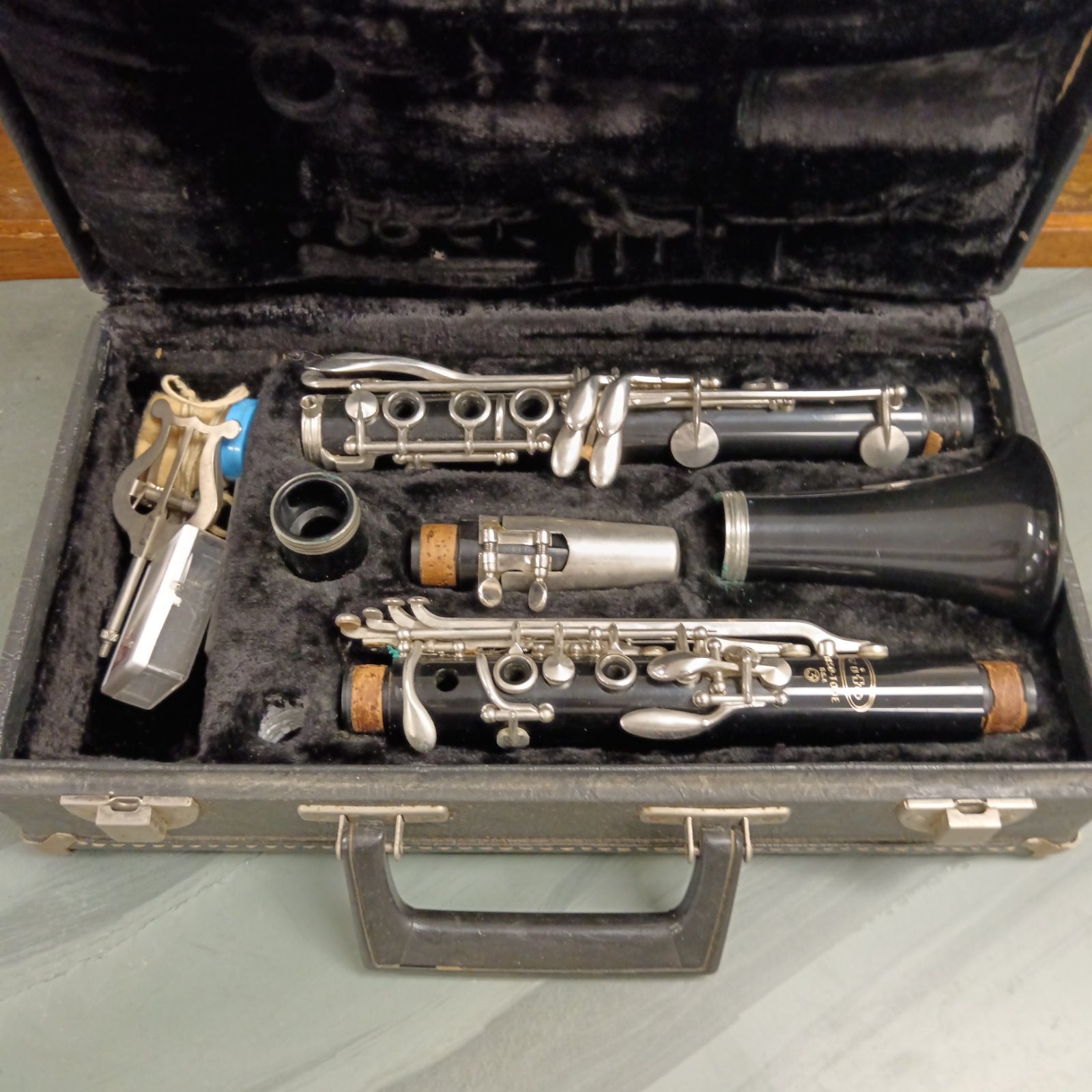 Vintage Vito Reso-Tone clarinet in its original case.