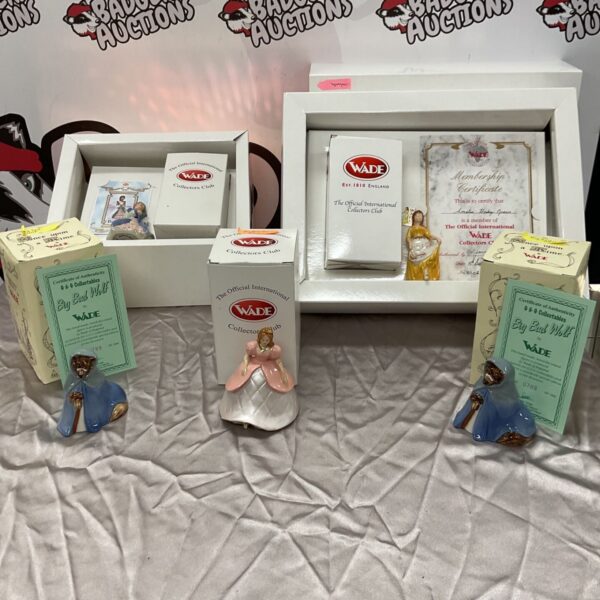 Wade Collectors Club figures lot including Cinderella, Wolf, and Beauty and the Beast.