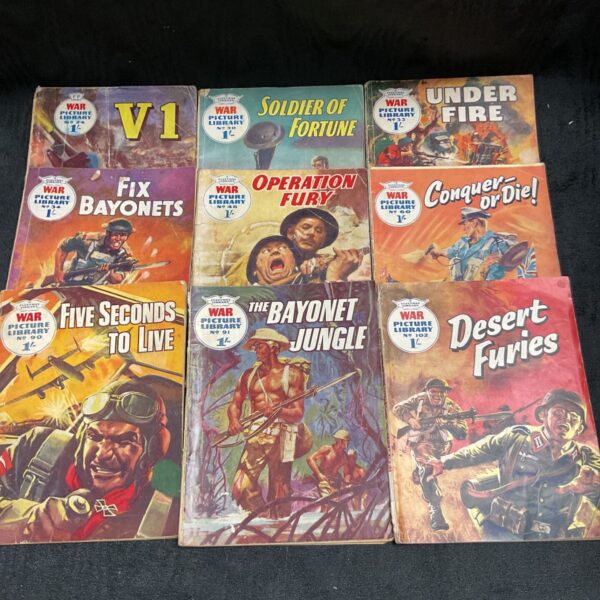 Vintage 1959 War Picture Library comic cover illustration.