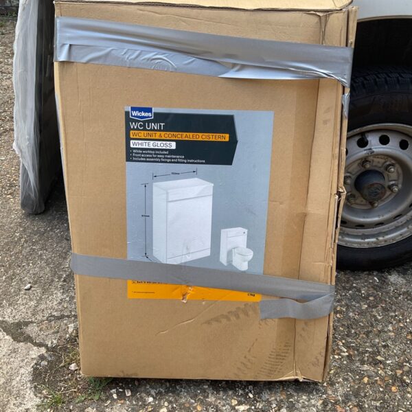 Wickes WC unit and concealed cistern in original packaging.