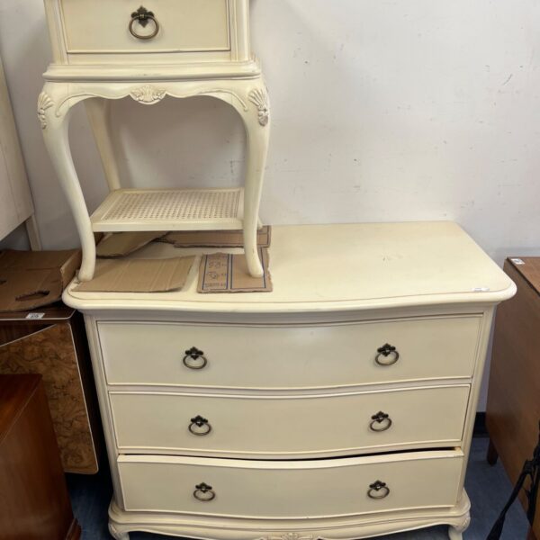 Ivory French Chateau style chest of drawers by Willis & Gambier.