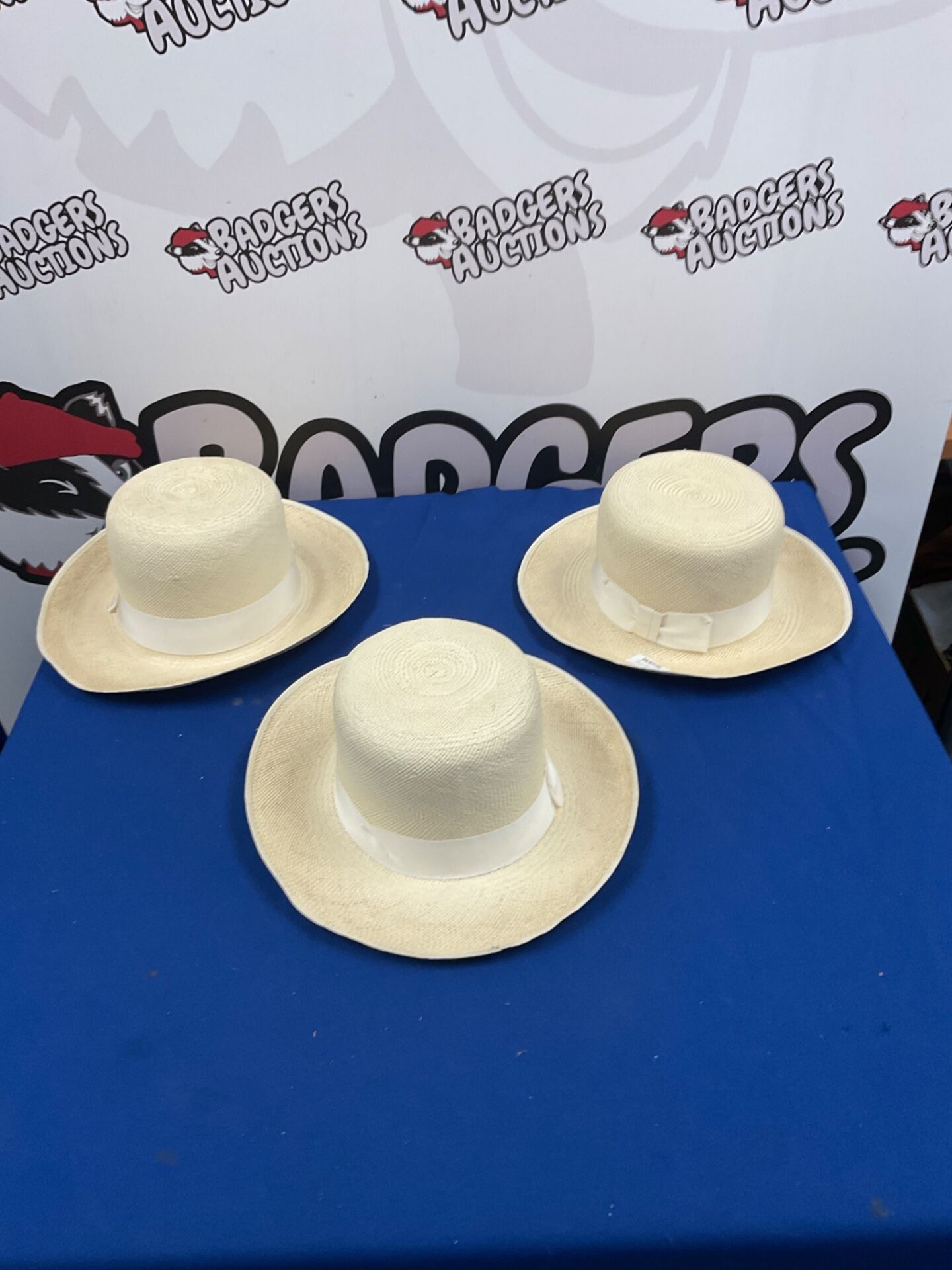 519 Three genuine panama hats