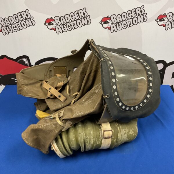 WWI babies gas mask, a vintage World War One infant gas mask.