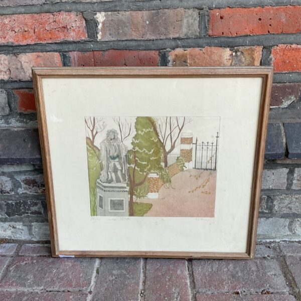 Signed limited edition aquatint "Psychic Garden" by Zoe Image.