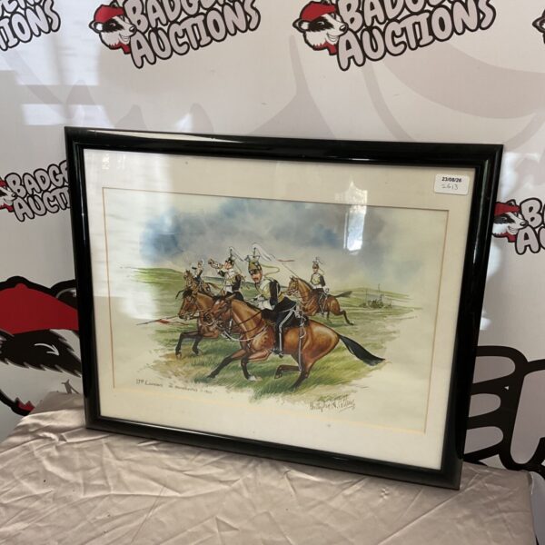 Vintage print of the 17th Lancers on manoeuvres by Christopher A Collins.