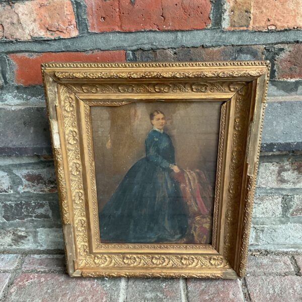 19th century watercolour portrait of an elegant Victorian lady.