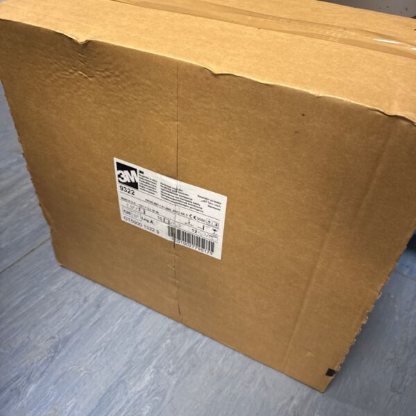 Box of new 3M 9322 N95 face masks for respiratory protection.