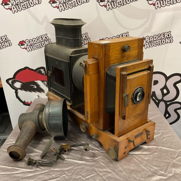 Antique Abbevale magic lantern projector with accessories.