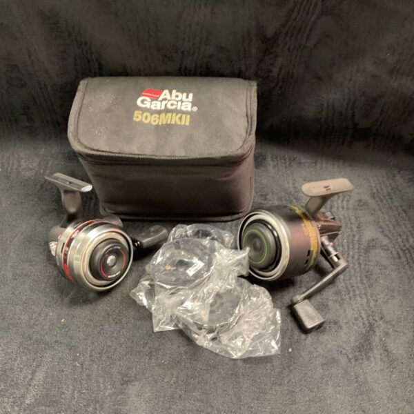 Vintage Abu Garcia 506 Mk1 fishing reel with original bag and spools.