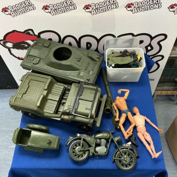 Vintage Action Man motorcycle, a collectible toy from the 1970s.
