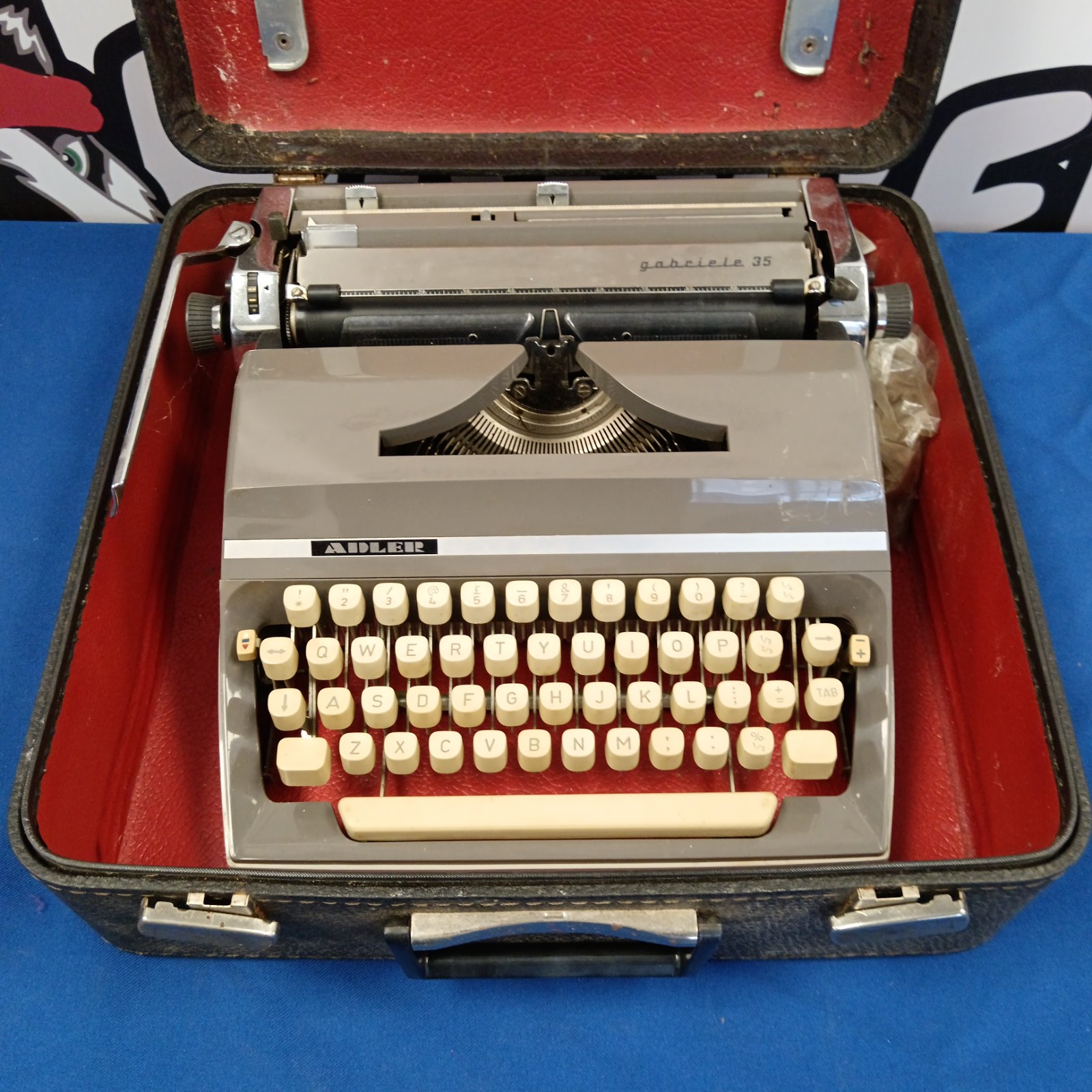 Vintage Adler Gabriele 35 typewriter in its original case.