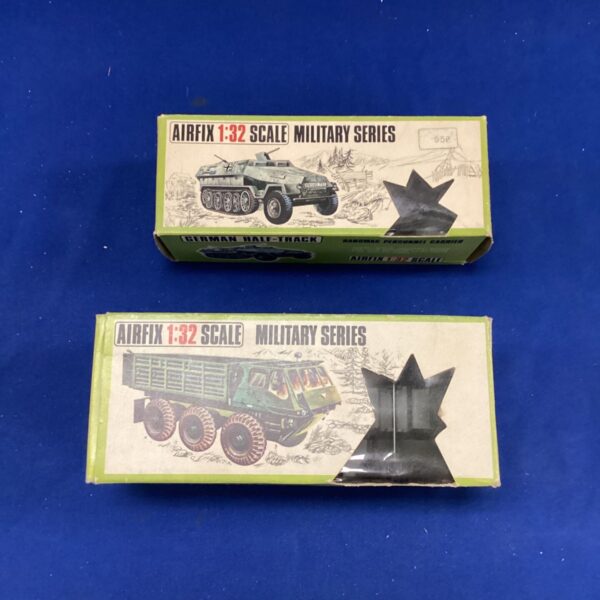 Vintage Airfix 1/32 scale German Half-Track model, collectible toy.