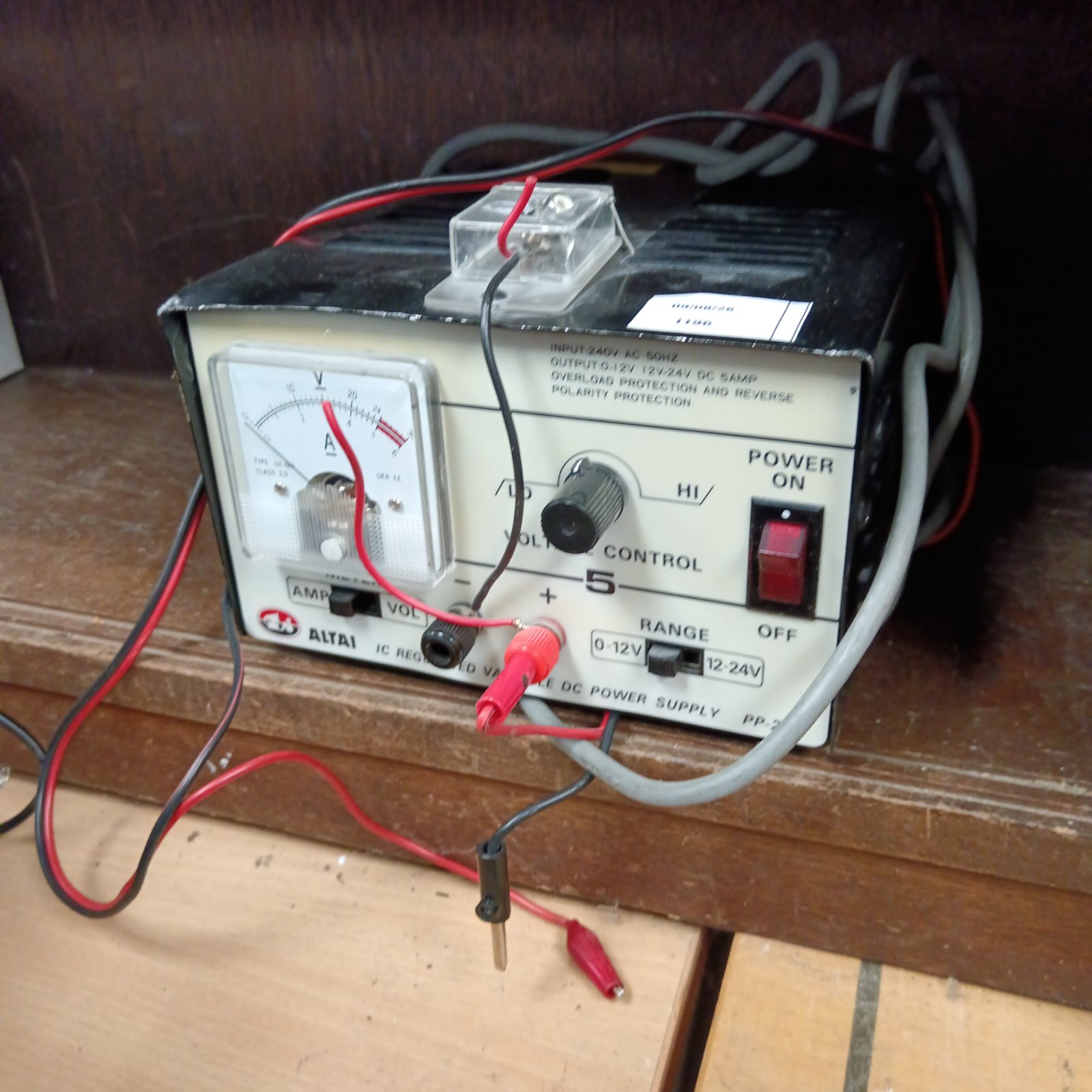 Altai DC power supply front view with controls and connections.