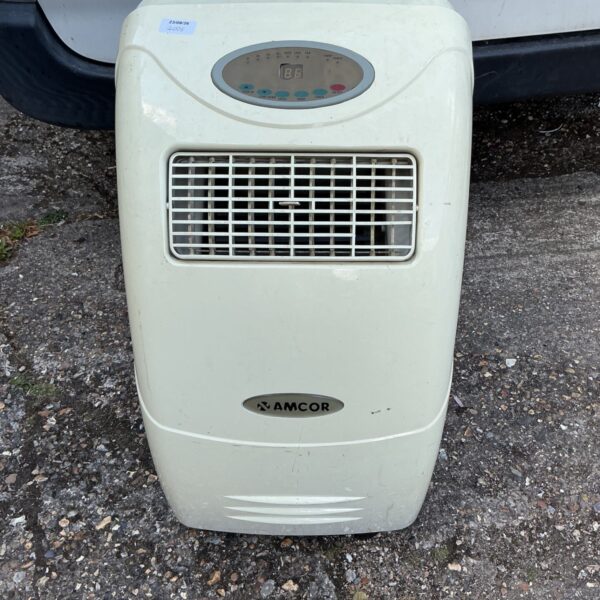 White Amcor 808-7K portable air conditioner unit for cooling.