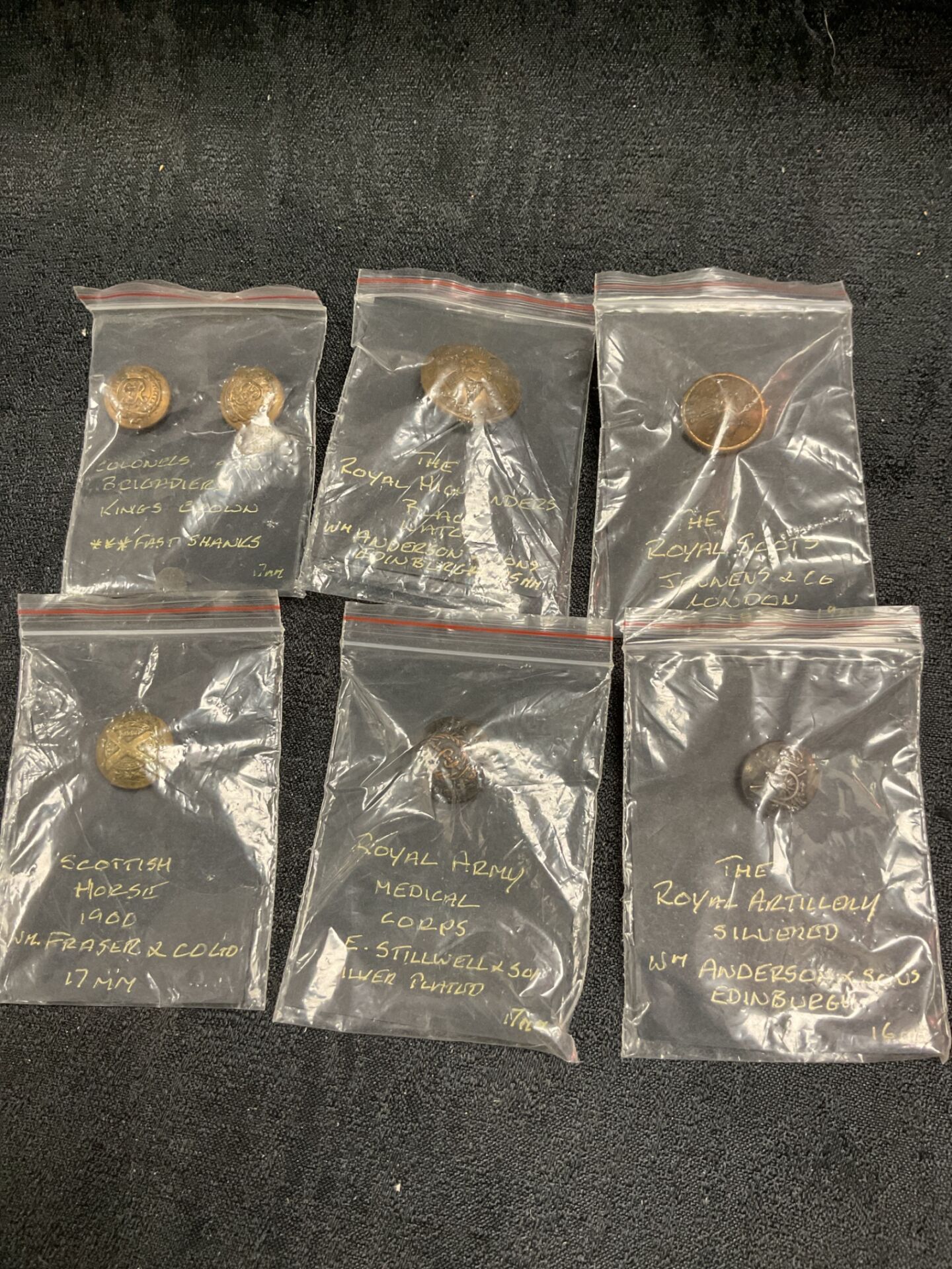 832 Collection of antique military brass buttons