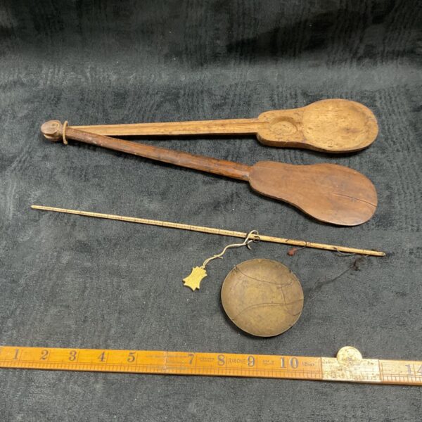 Antique opium scales set with brass beam and wooden base.