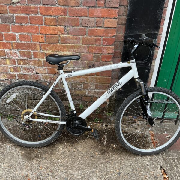 White Apollo Mogul Limited Edition mountain bike with front suspension.