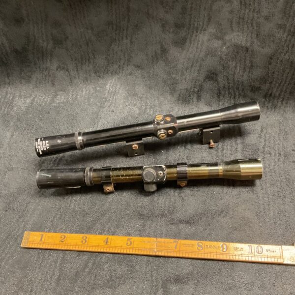 Vintage A.S.I 4x20 rifle scope with coated optics.