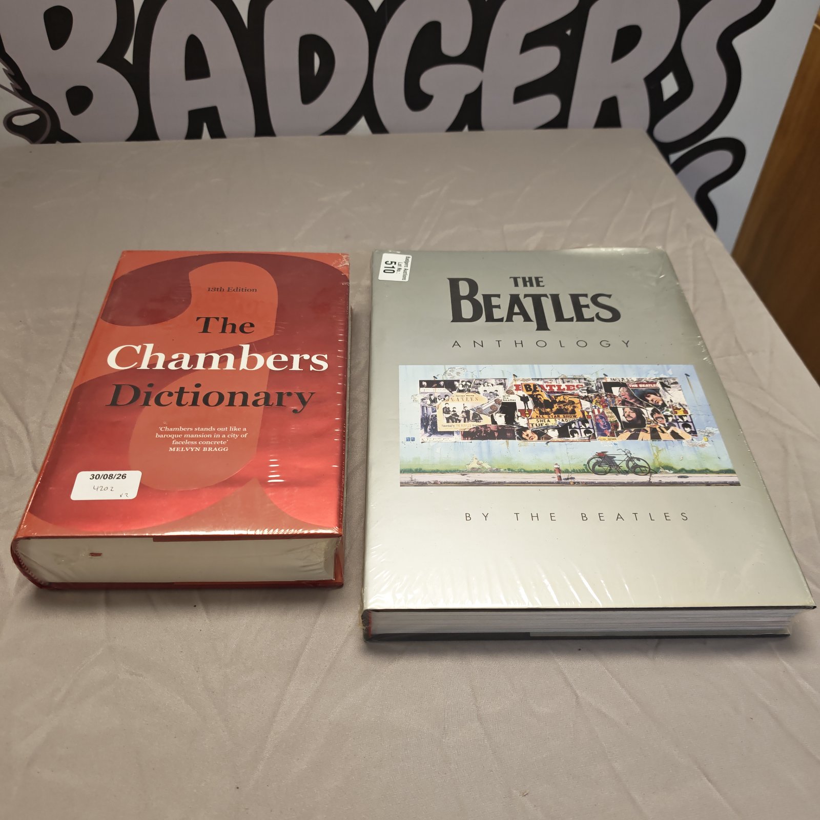 Sealed Beatles Anthology book with Chambers Dictionary.