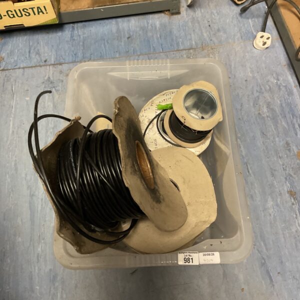 Rolls of black electrical cable for wiring and DIY projects.
