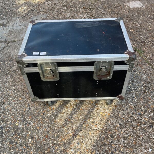 Black touring case, heavy-duty plywood equipment transport solution.