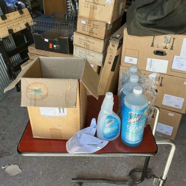 Blue Magic multi surface cleaner bottles and spray applicator.