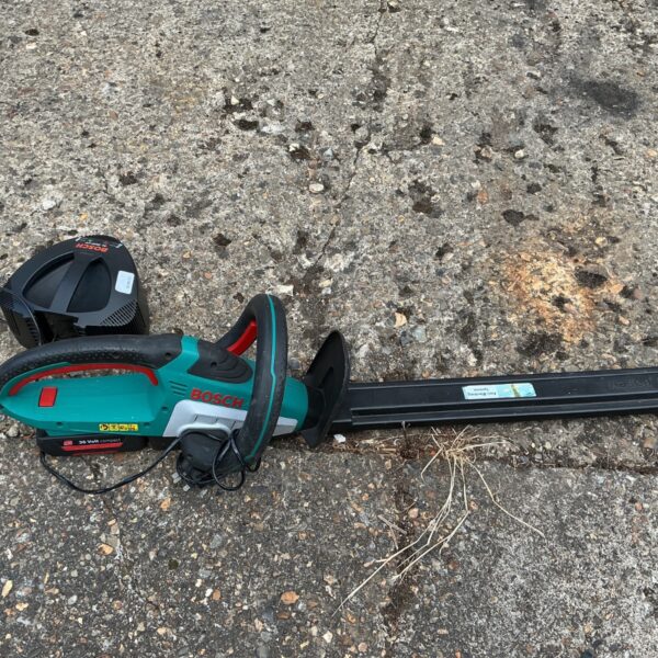 Bosch AHS 4816-30 cordless hedge trimmer for garden maintenance.