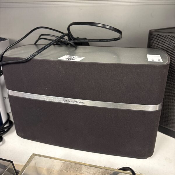 Bowers & Wilkins A5 wireless speaker in a home setting.