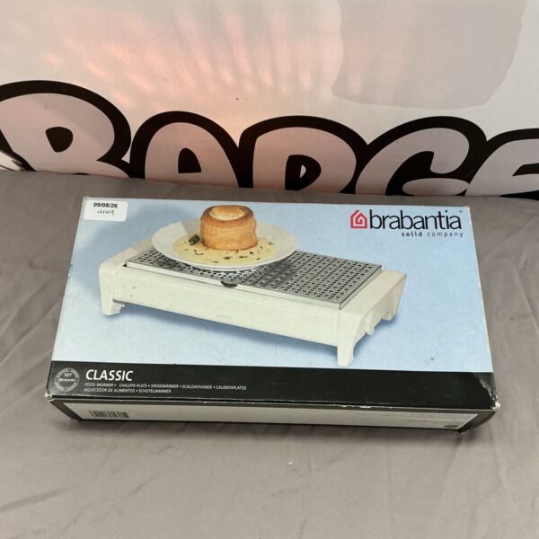 Stainless steel Brabantia Classic Food Warmer model 09826 on a white background.