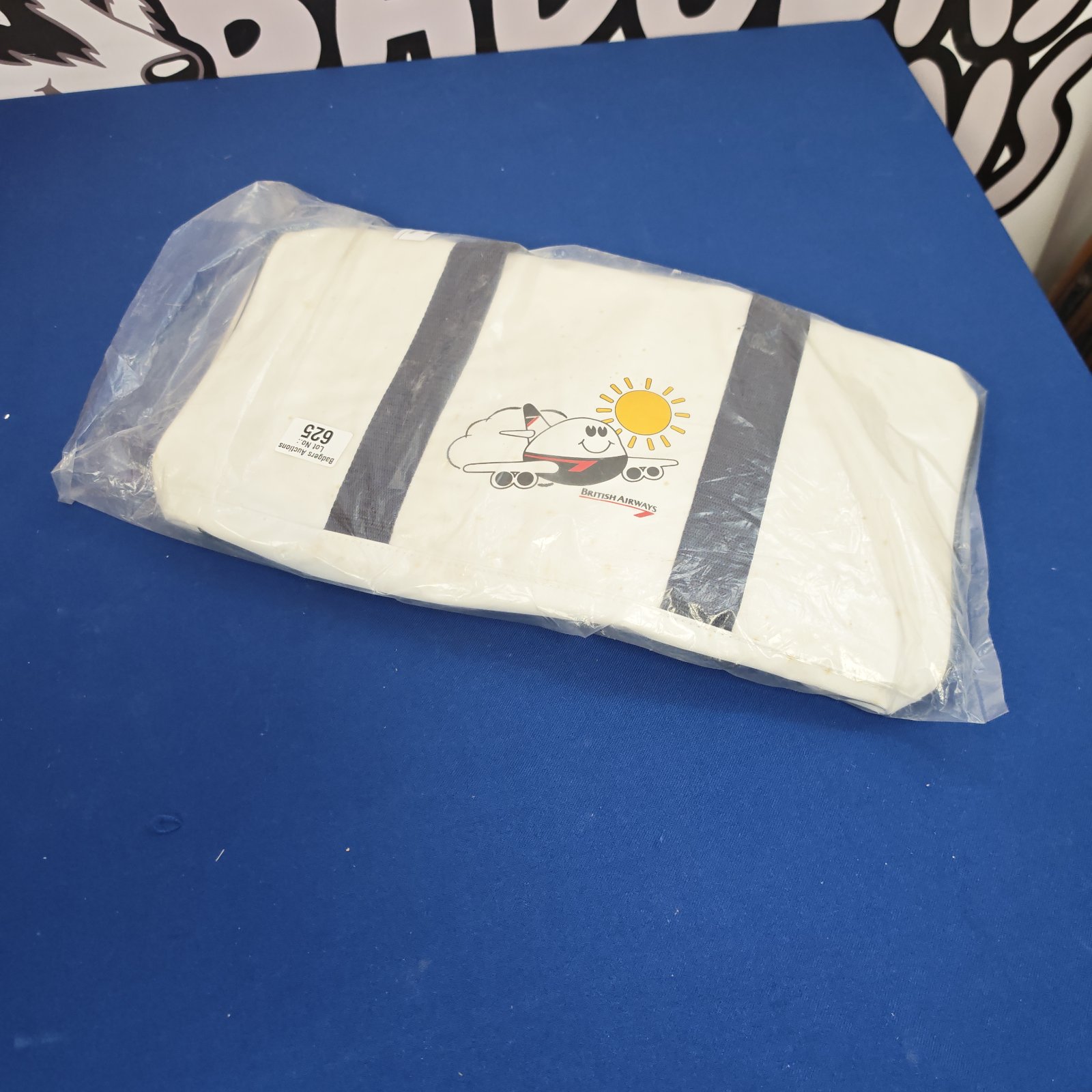 Vintage British Airways holdall, a classic airline travel bag.