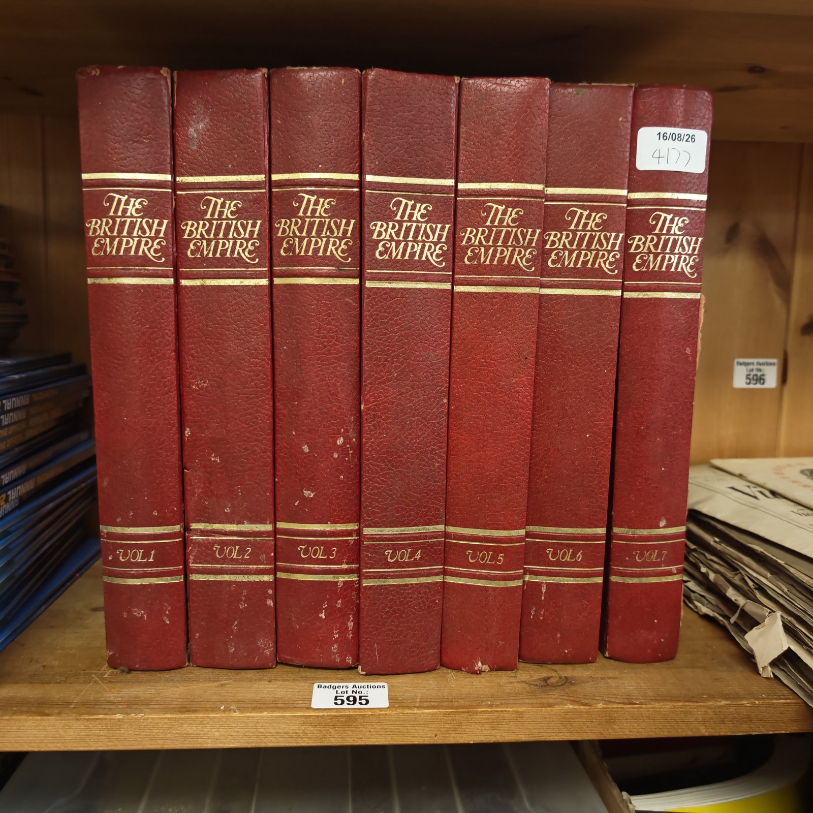 Vintage British Empire magazine folders, volumes 1 to 7, collectible series.