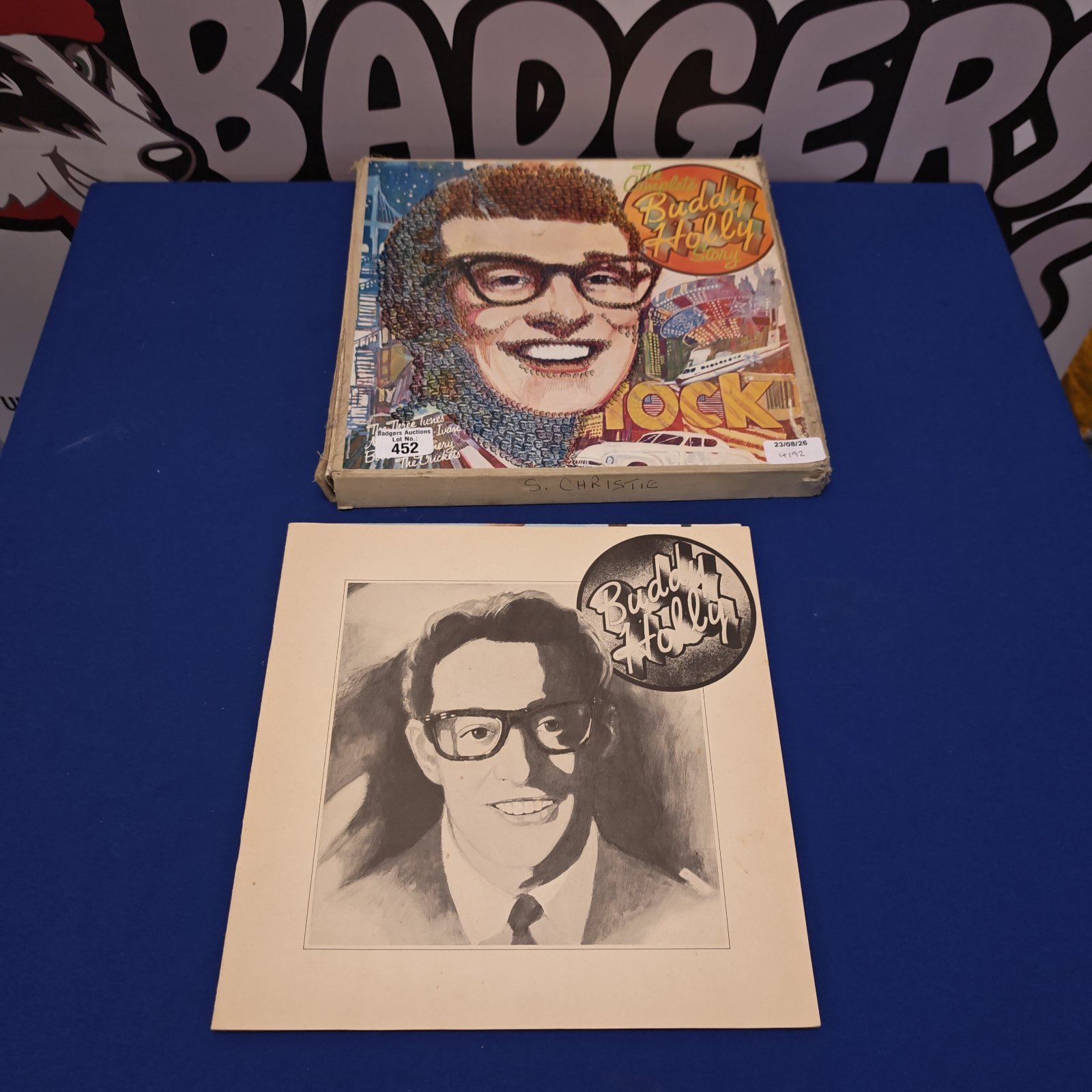 Vintage Buddy Holly vinyl record collection cover.