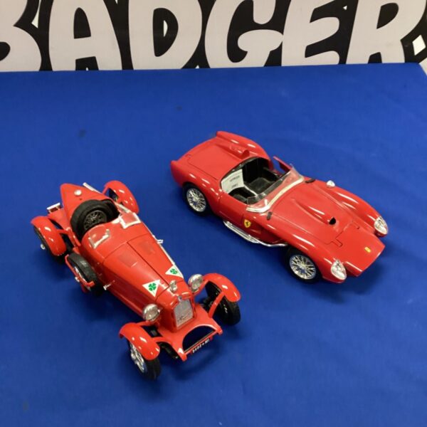 Red Burago Ferrari diecast model sports car.