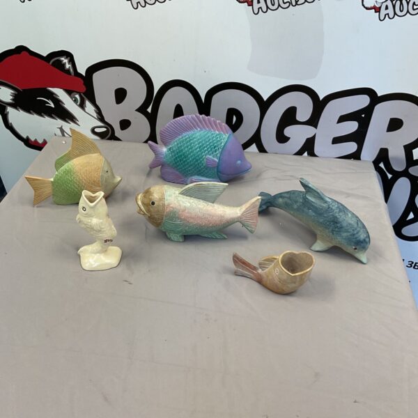 Vintage ceramic fish figurine for collectible home decor.